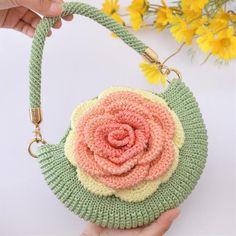 Peony Crochet Handbag